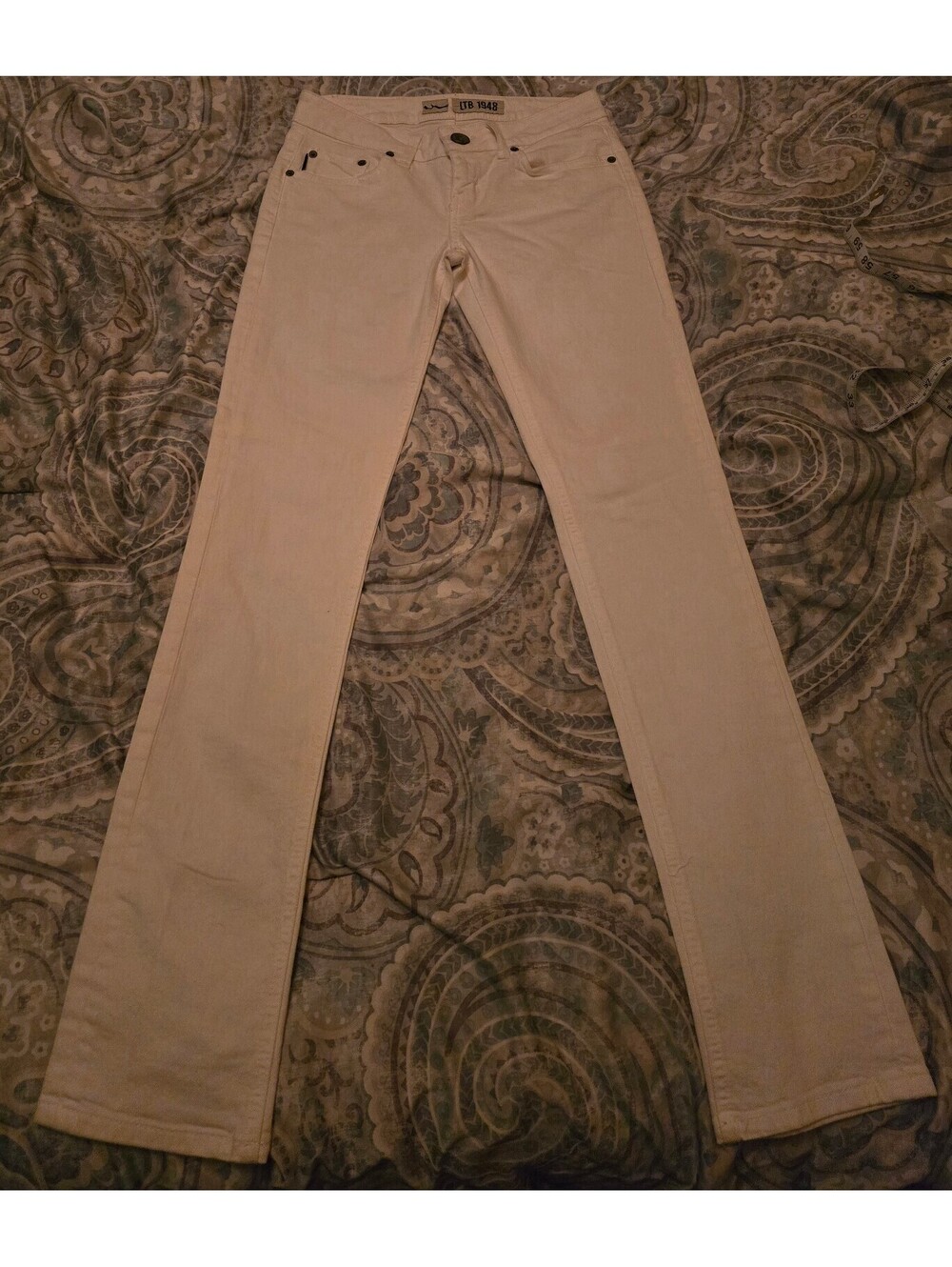 LTB Jeans 5694 Womens Low Rise Slim Straight Leg White Denim Size 27x32